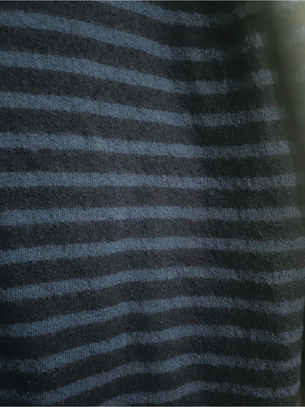 Banana Republic Striped Crewneck Sweater - Navy & Blue Italian merino yarn by